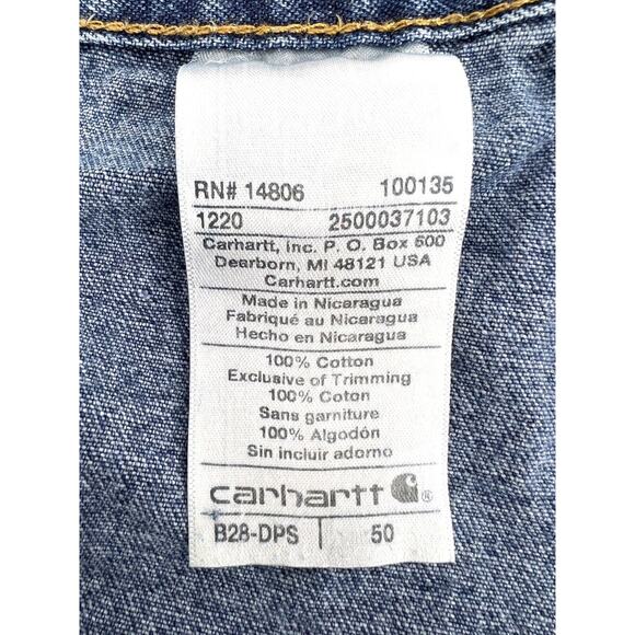 Carhartt Carpenter Jean Shorts Mens Size 50 Hammer Loop B28DPS 8” Inseam #2 - Picture 7 of 8